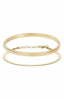 Adornia Set of 2 Chain & Cuff Bracelets