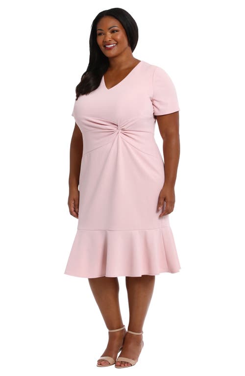 London Times Petite Twisted Sheath Dress In Rose Mist