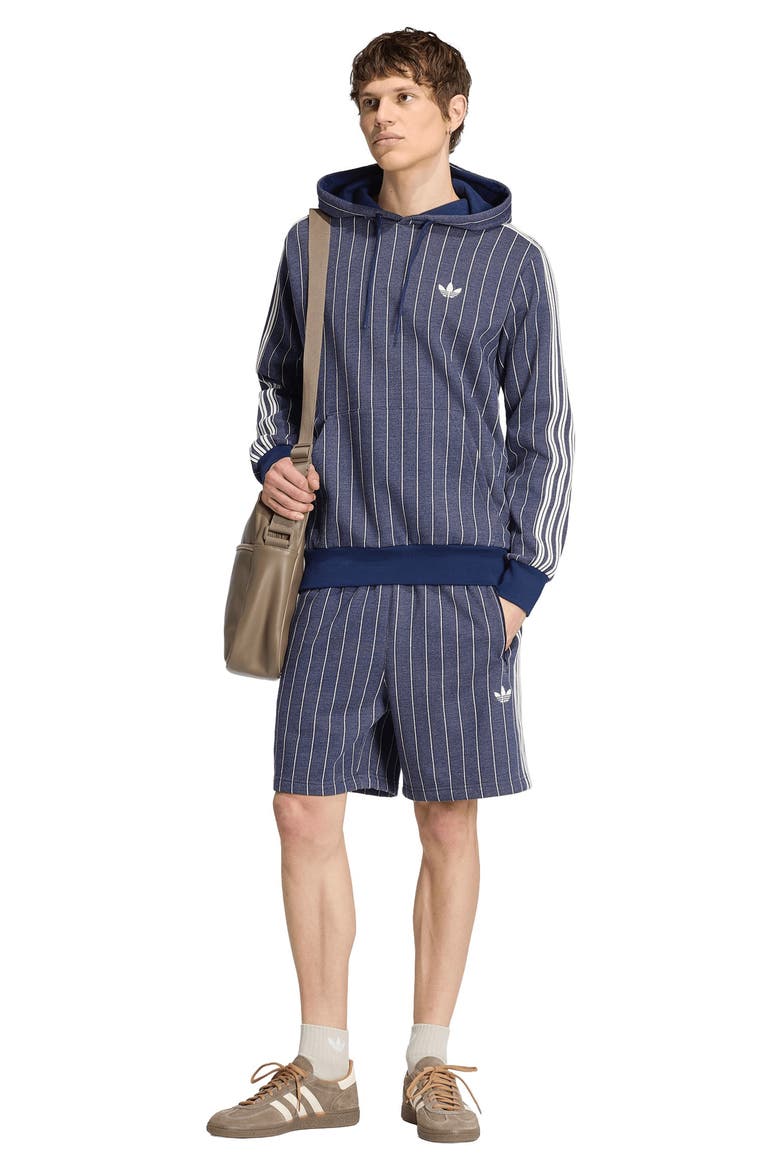 Pinstriped Graphic Hoodie, Alternate, color, NIGHT INDIGO