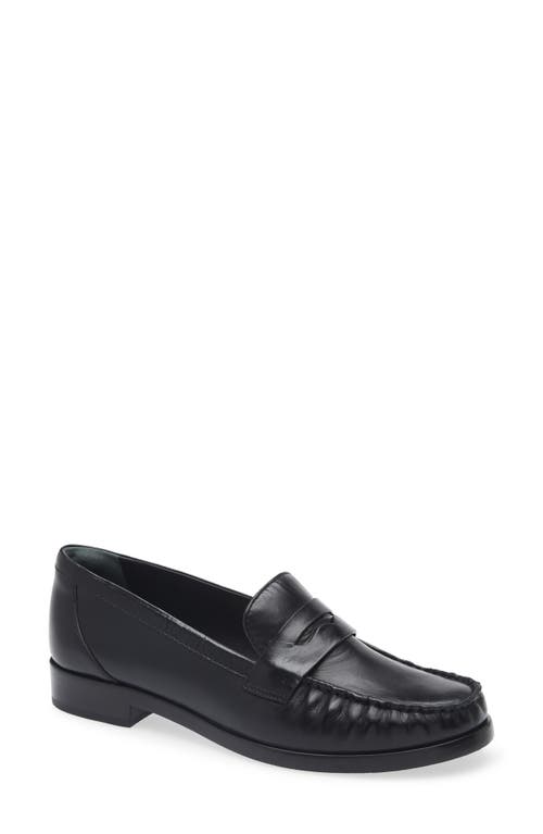Reformation Ani Ruched Penny Loafer In Black