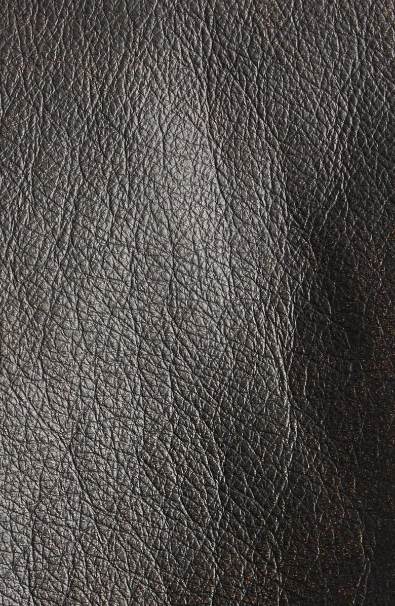 McQueen Distressed Leather Moto Jacket, Alternate, color, Dark Brown/ Tan