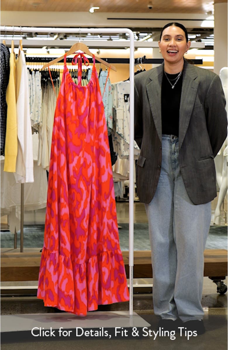 Charly Abstract Solita Halter Maxi Dress, sales video thumbnail