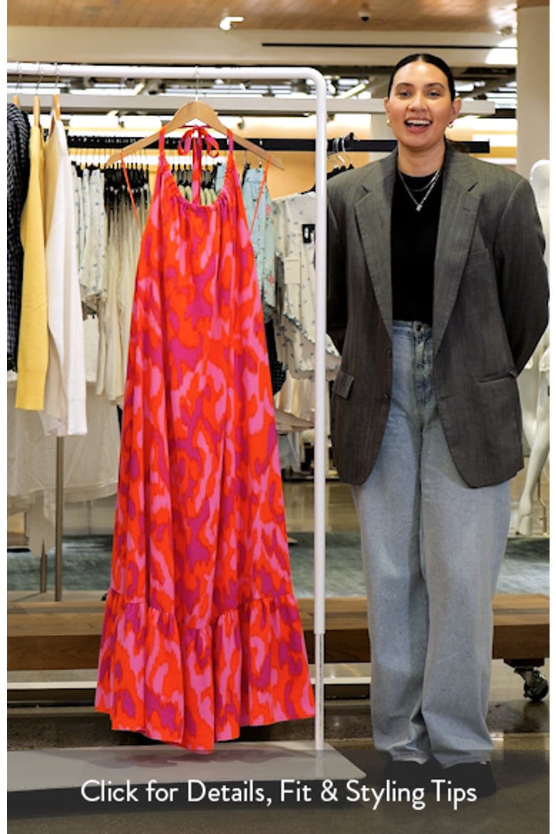 Charly Abstract Solita Halter Maxi Dress video
