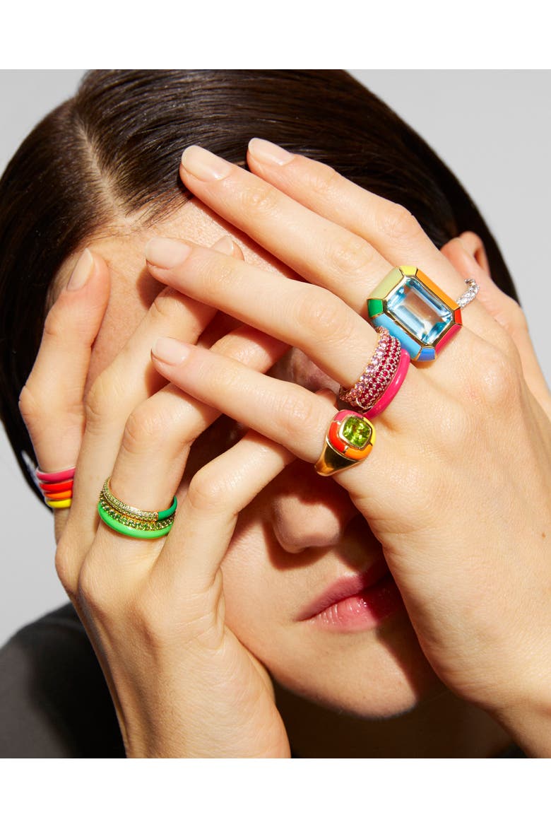 The Warm Set of Enamel Stacking Rings, Alternate, color, Warm Multi