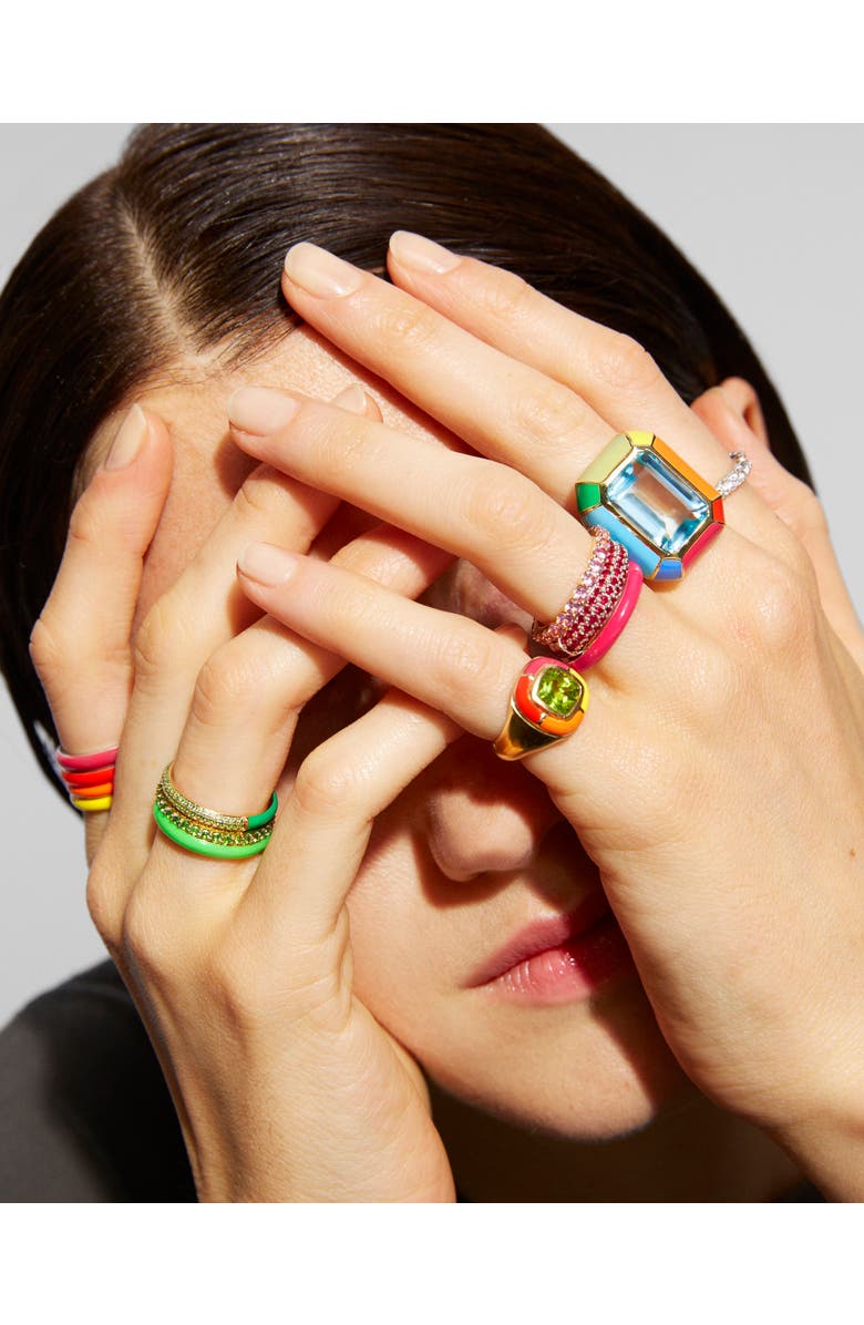 FRY POWERS The Warm Set of Enamel Stacking Rings, Alternate, color, Warm Multi