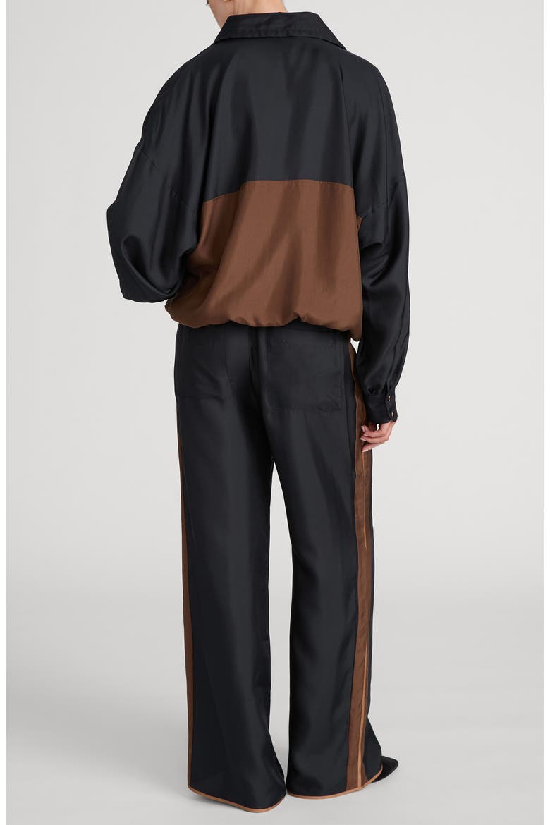 x The Ritz Paris Silk Half Zip Jacket, Alternate, color, DARK NAVY MULTI
