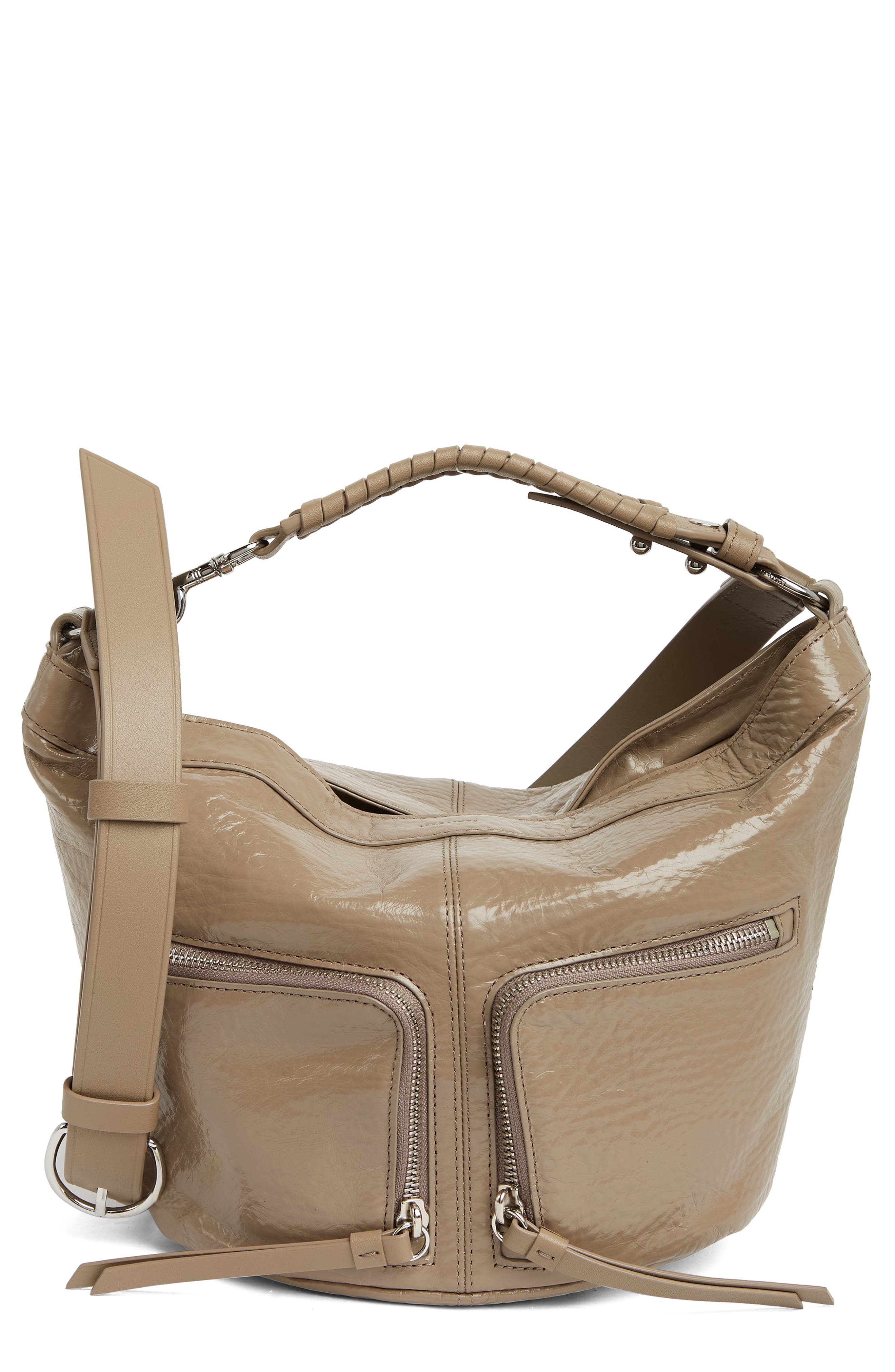 AllSaints Fetch Leather Crossbody Bag, Main, color, 