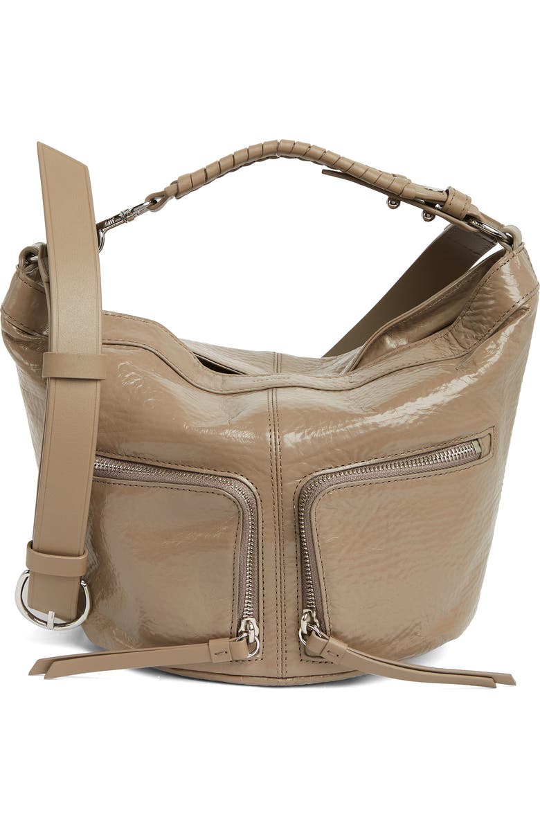 AllSaints Fetch Leather Crossbody Bag, Main, color,