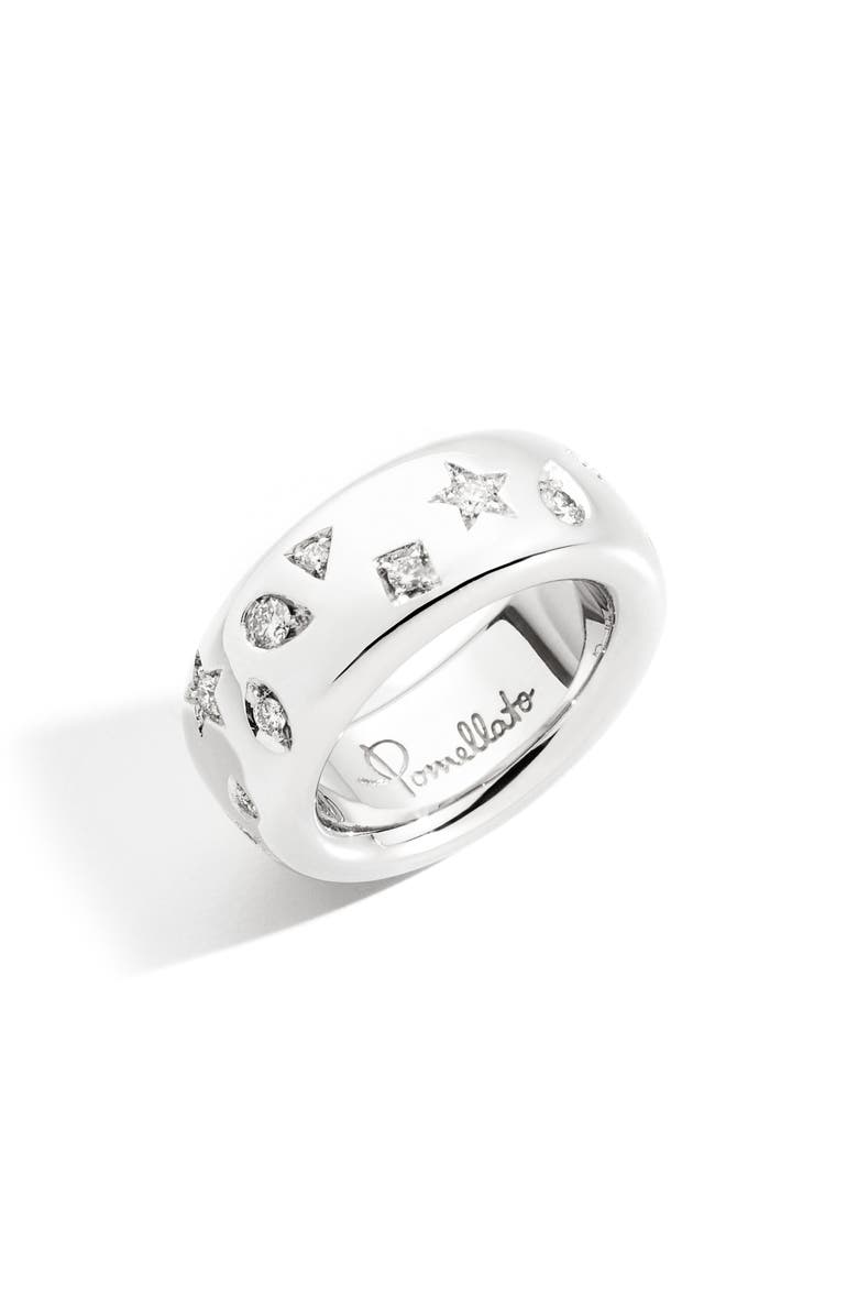 Pomellato Iconica Diamond Band Ring, Main, color, White Gold