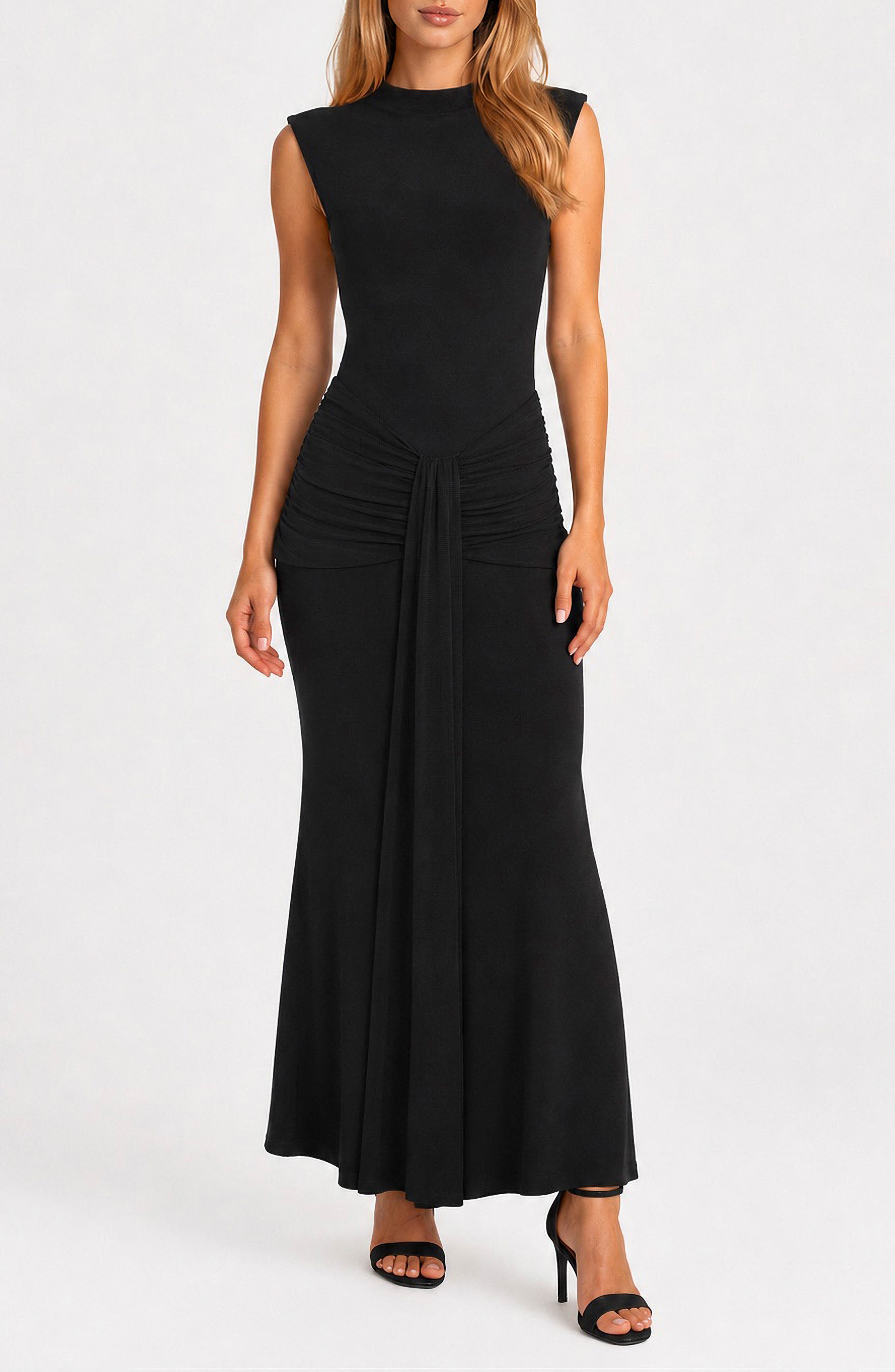 Drape Jersey Maxi Dress