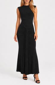 Jump Apparel Drape Jersey Maxi Dress