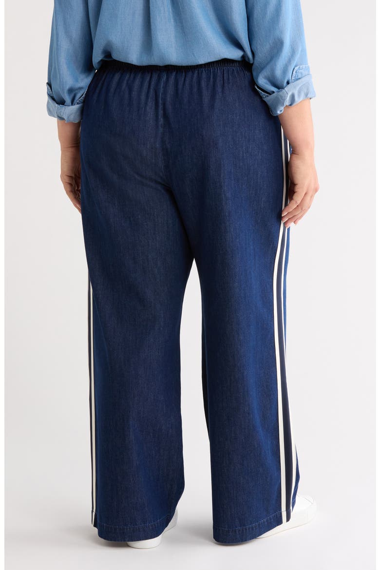 Wide Leg Chambray Pull On Pants, Alternate, color, DARK WASH