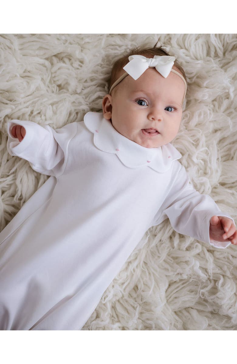 Cuclie Embroidered Collar Day Gown, Alternate, color, White And Pink