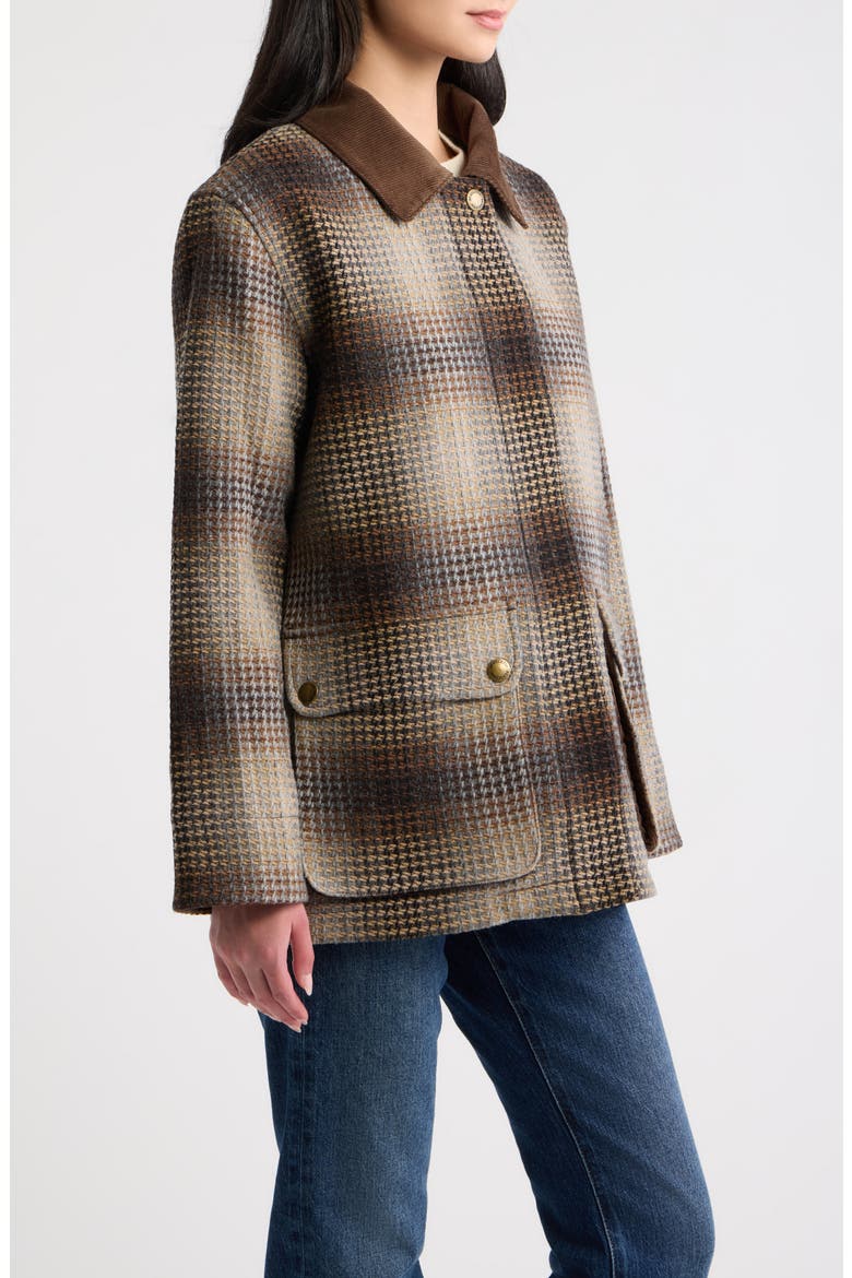 Cascades Wool Barn Coat, Alternate, color, BROWN WAFFLE OMBRE