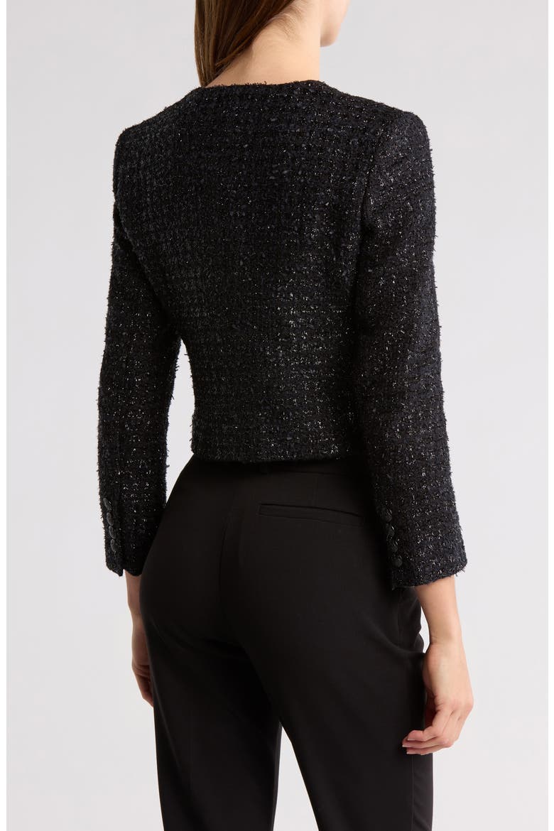 Nathan Shimmer Tweed Jacket, Alternate, color, BLACK