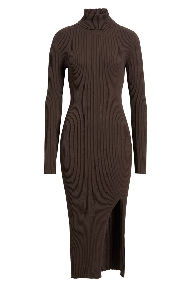jumbo rib roll neck midi dress Berry Jumbo Rib Roll Neck Midi Dress