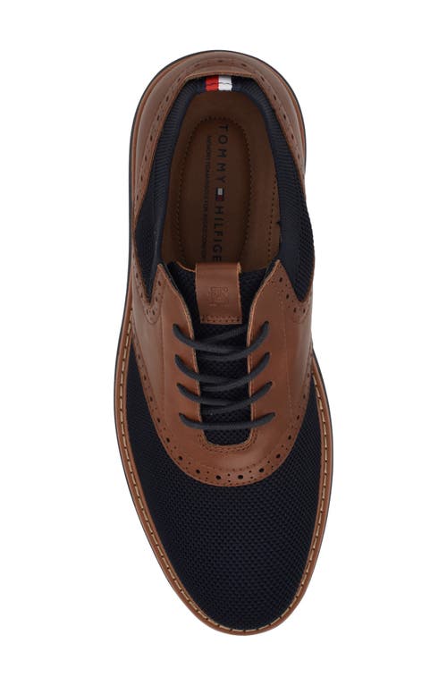 Tommy Hilfiger Varan Hybrid Oxford Sneaker In Navy/cognac Multi