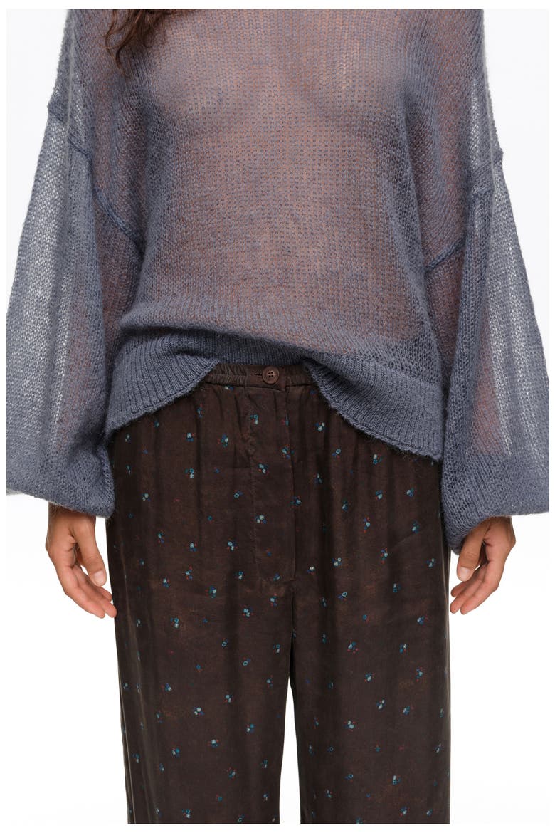 Mohair Boat-Neck Oversize Sweater, Alternate, color, LIGHT BLUE