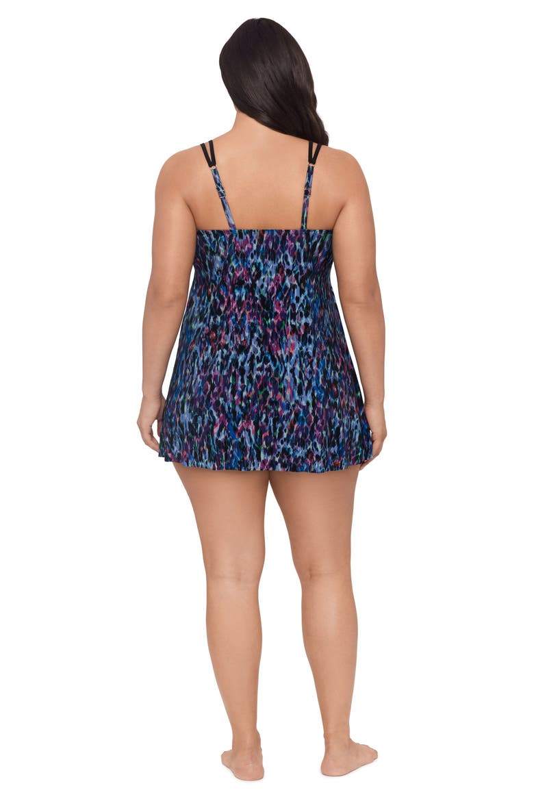 Tracey Adjustable Side-Tie Coverage Plus Size Swimdress, Alternate, color, Mystic Skin