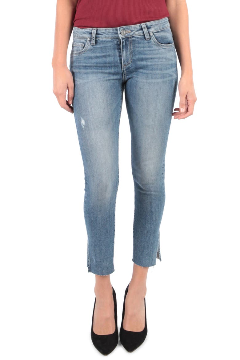Reese Side Slit Ankle Straight Leg Jeans, Main, color, CREATION W/ MEDIUM BASE WASH