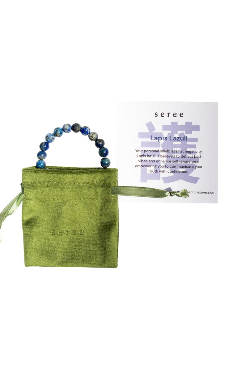 seree Manifest Collection Protection Blue Crystal Beaded Bracelet, Alternate, color, Blue