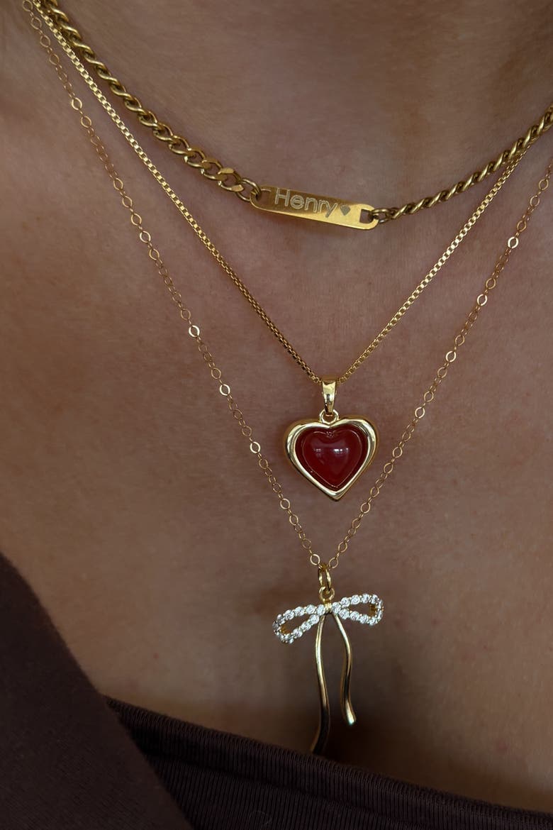 Sacred Heart Necklace, Alternate, color, Red Carnelian