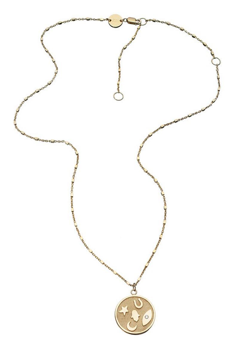 Rasha Coin Pendant Necklace, Main, color, GOLD VERMEIL