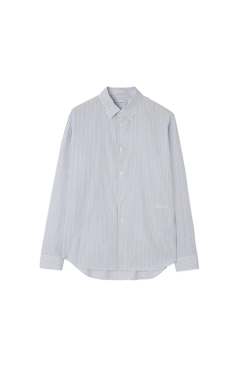 Burberry Relaxed Fit Striped Cotton Shirt, Alternate, color, Blue/White