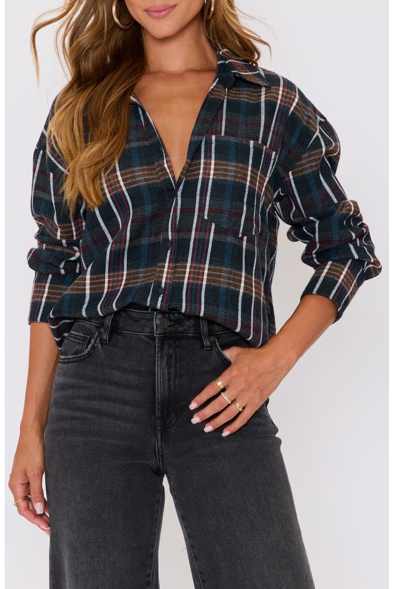 Auburn Plaid Button-Up Shirt, Main, color, GREY PLAID