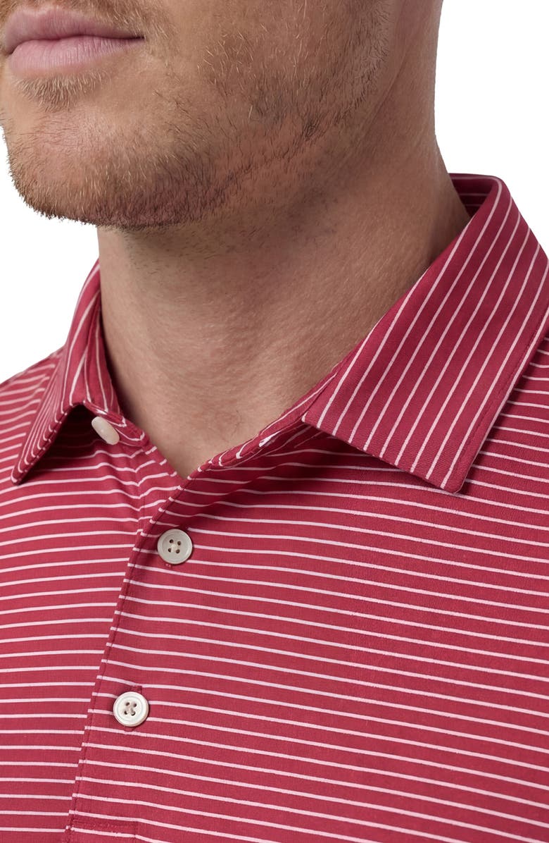 Mizzen+Main Versa Trim Fit Stripe Performance Polo, Alternate, color, Crimson Alternating Stripe