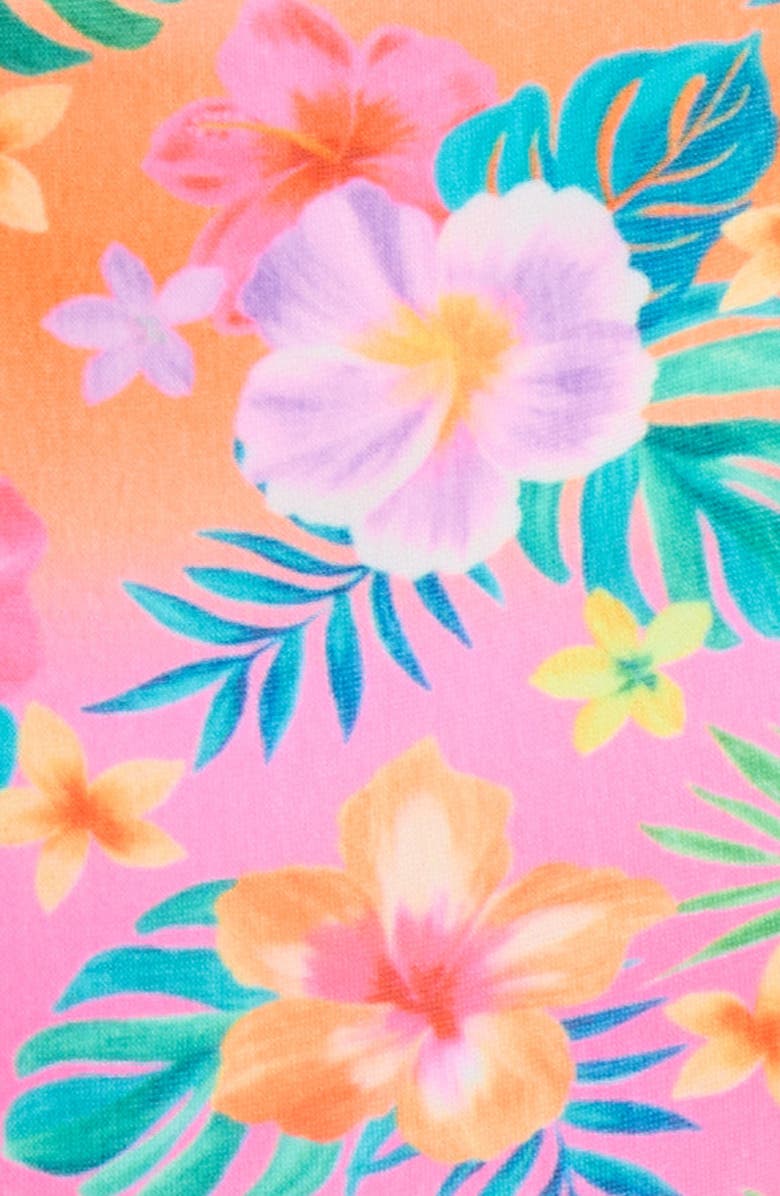 Kulani Kinis Lettuce Trim Thong Bikini Bottoms, Alternate, color, Summer Glow