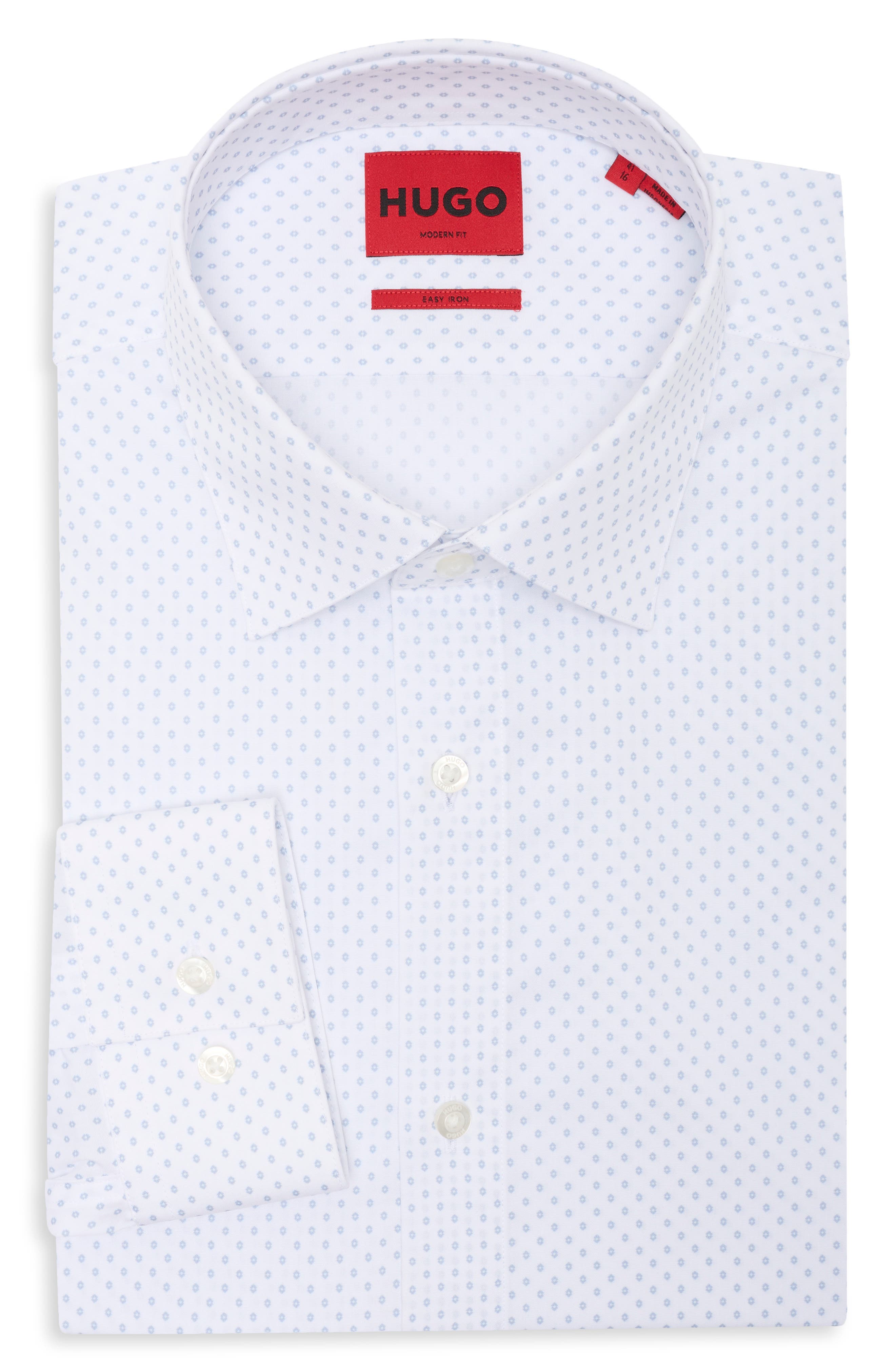 Valerio Print Cotton Dress Shirt