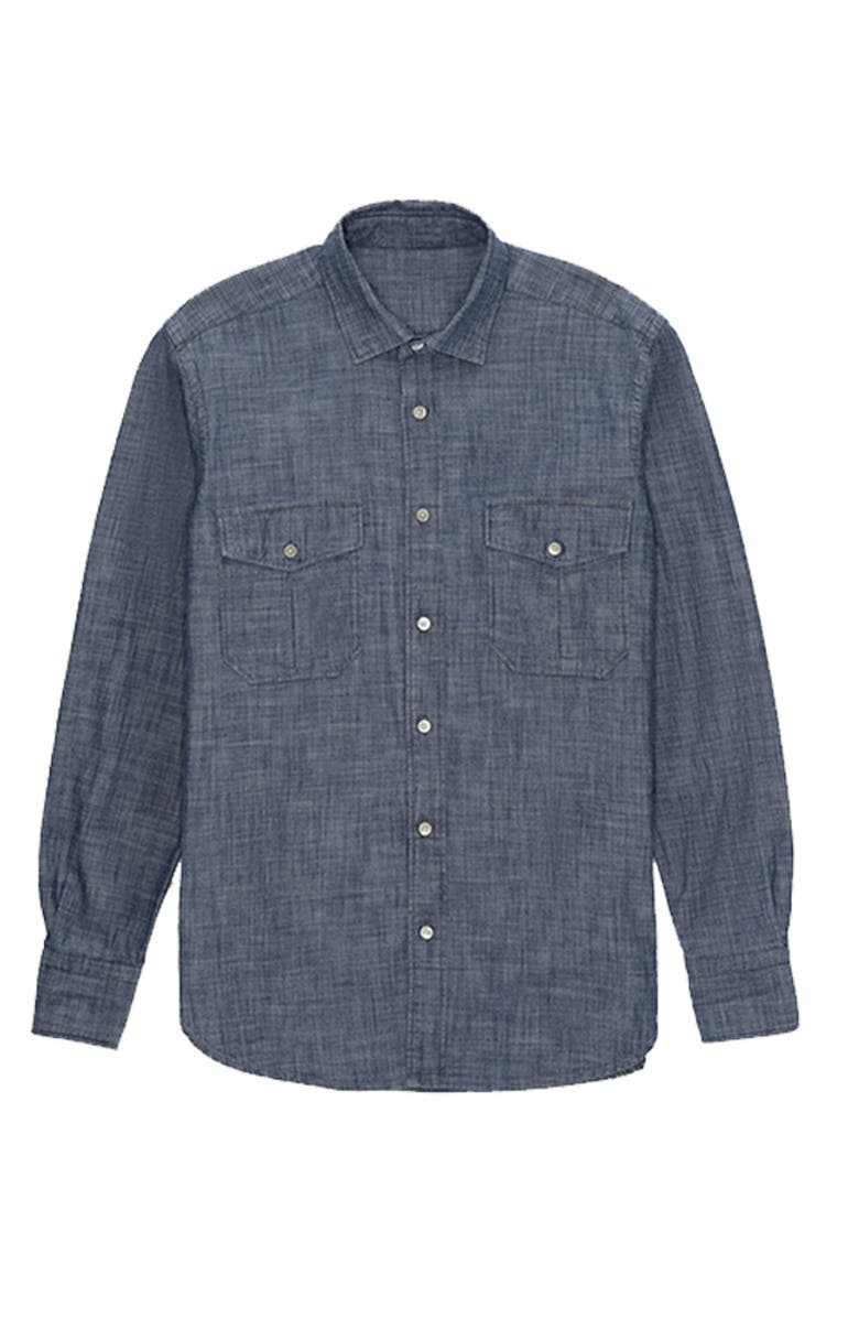 Fortela Sheep Chambray Shirt, Main, color, Blue