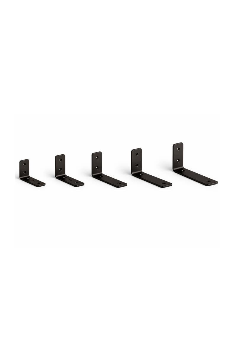 Kingsley 10" DIY Home Wall Shelf Brackets | 6-Pack, Alternate, color, Black