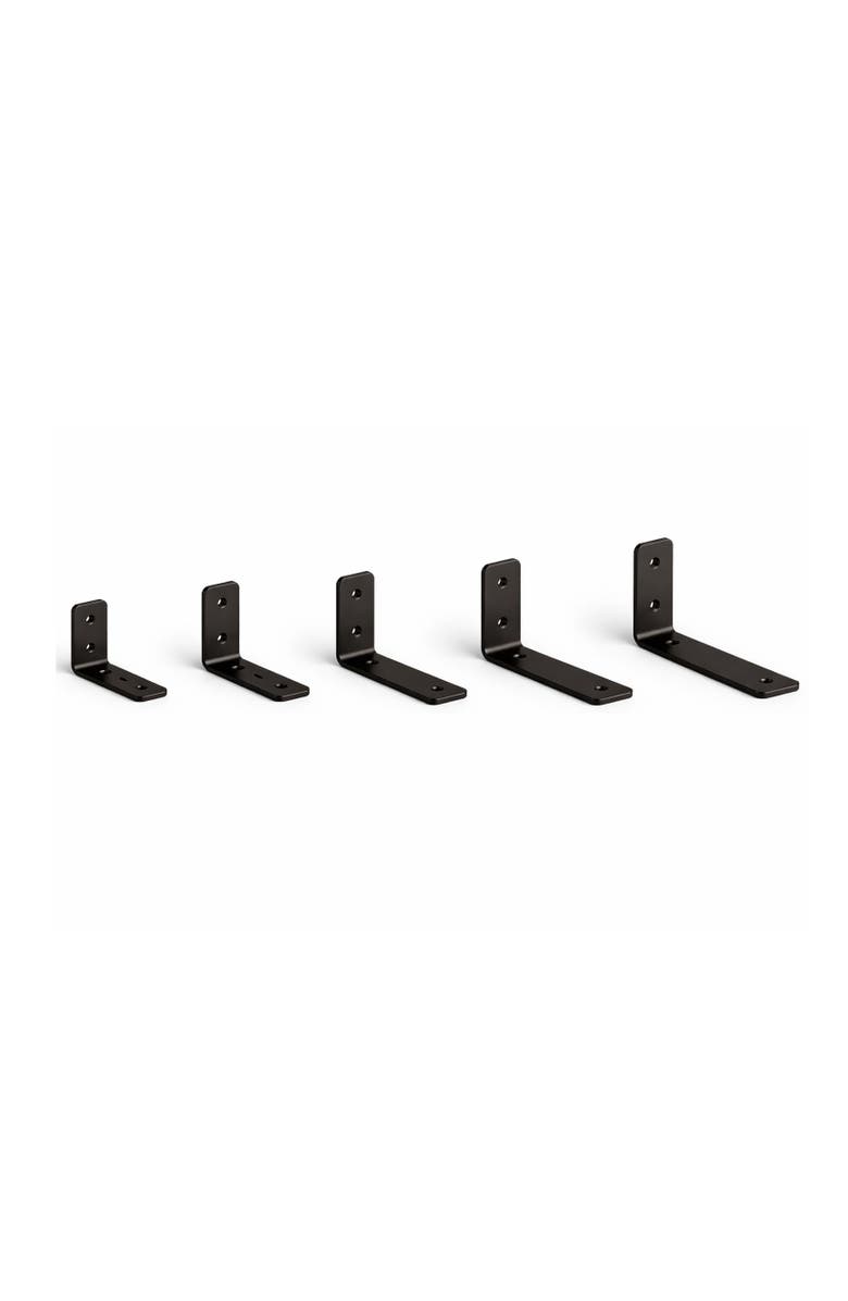 StoreYour Kingsley 6" DIY Home Wall Shelf Brackets | 6-Pack, Alternate, color, Black