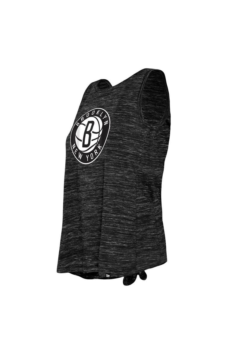Women's New Era Black Brooklyn Nets Space Dye Active Tank Top, Alternate, color, Black