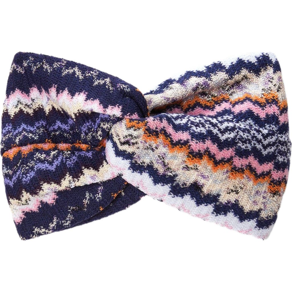 Missoni Wool And Viscose Headband In Blue