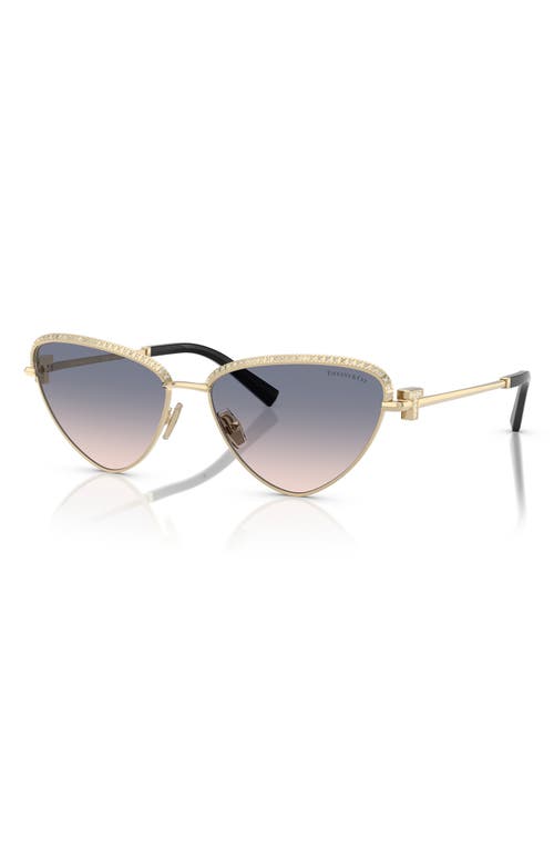 Tiffany & Co . 59mm Gradient Irregular Sunglasses In Gold/blue