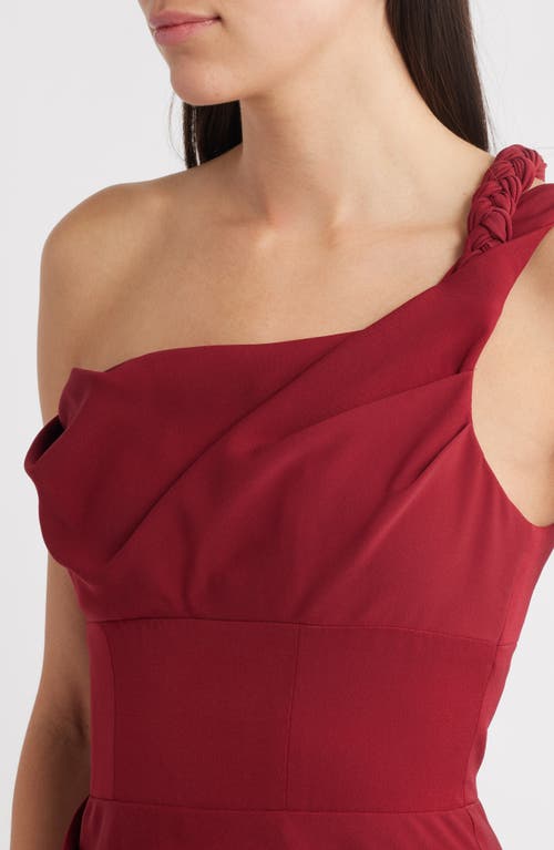 Black Halo Marion One-shoulder Gown In Red