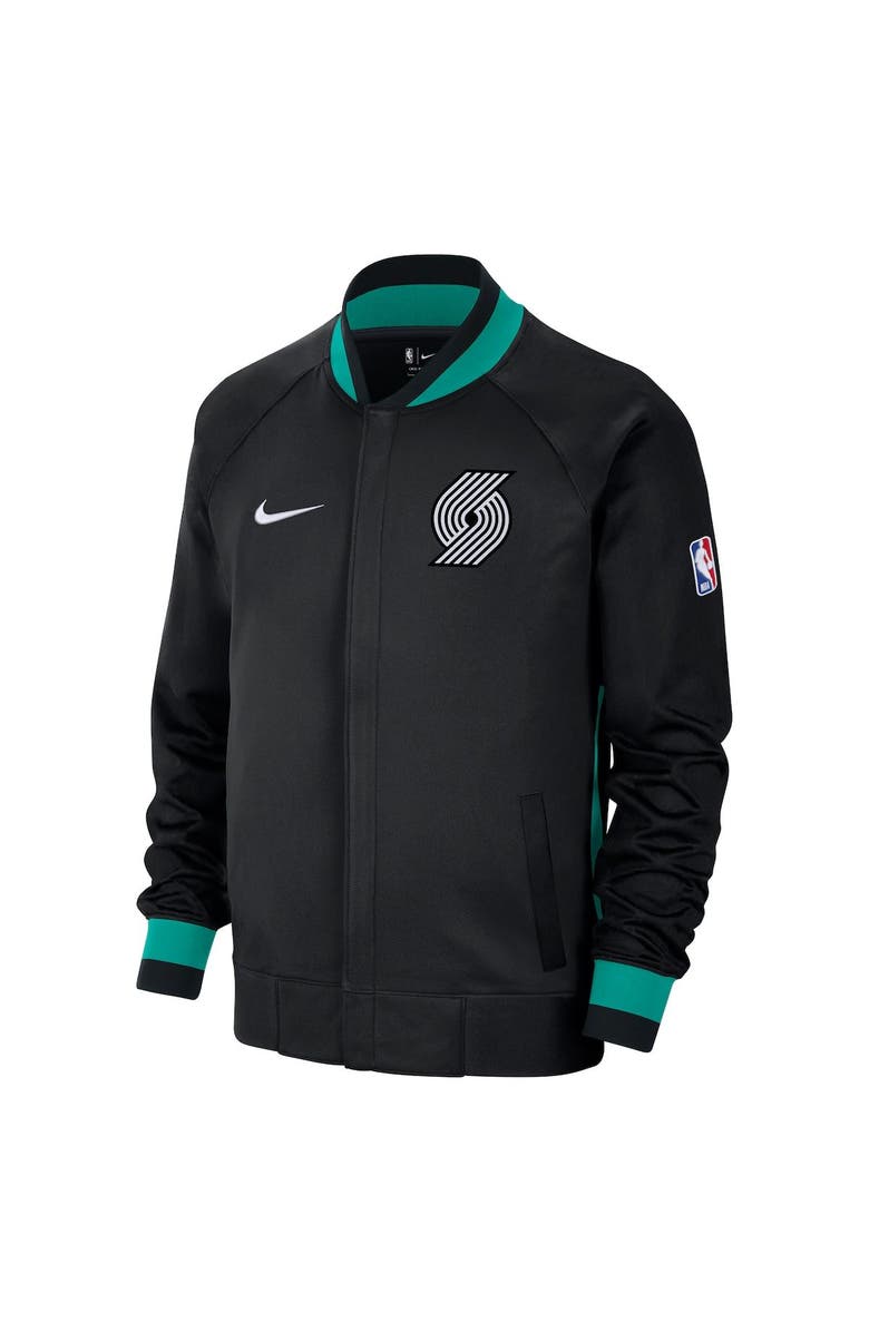 Nike Men's Nike Black/Green Portland Trail Blazers 2022/23 City Edition Showtime Thermaflex Full-Zip Jacket, Alternate, color, 