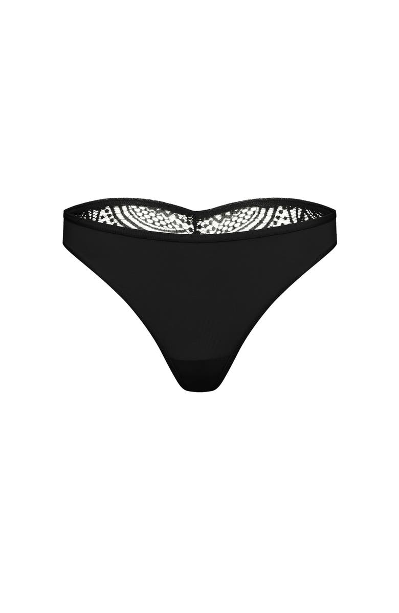 Adore Me Cassidie Thong Panties, Alternate, color, Black