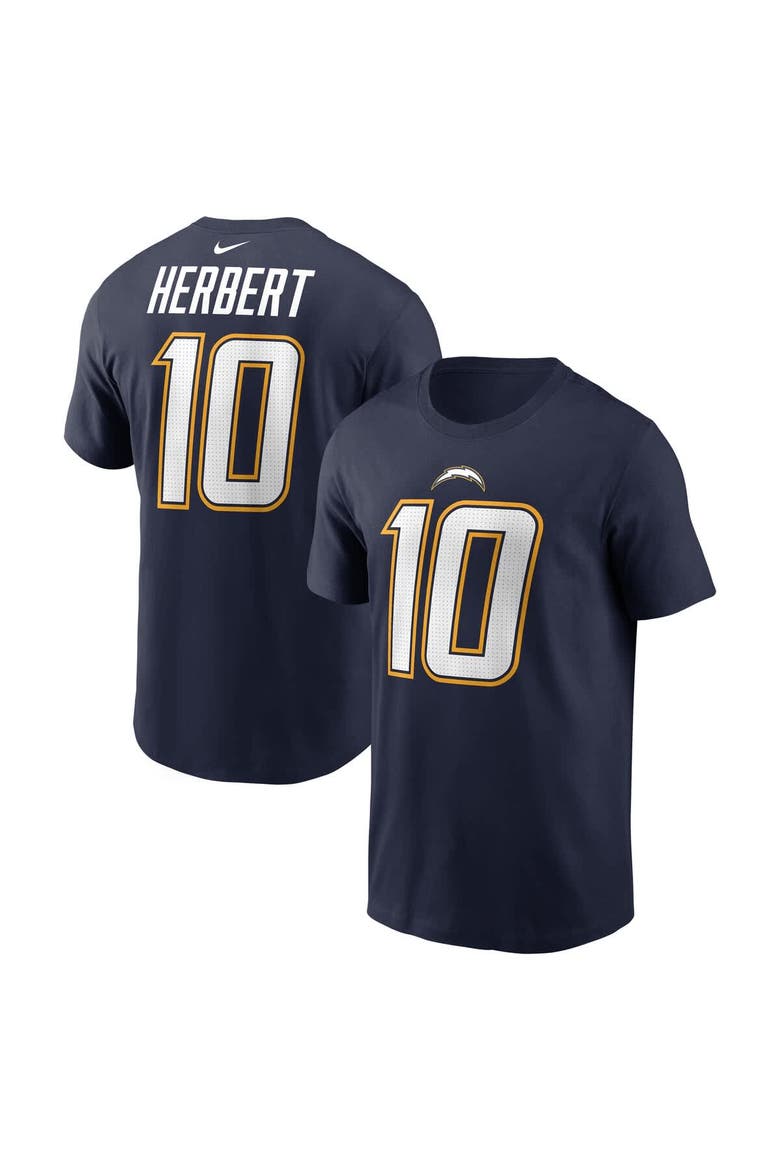 Men's Nike Justin Herbert Navy Los Angeles Chargers Alternate Super Chargers Name & Number T-Shirt, Main, color, Navy