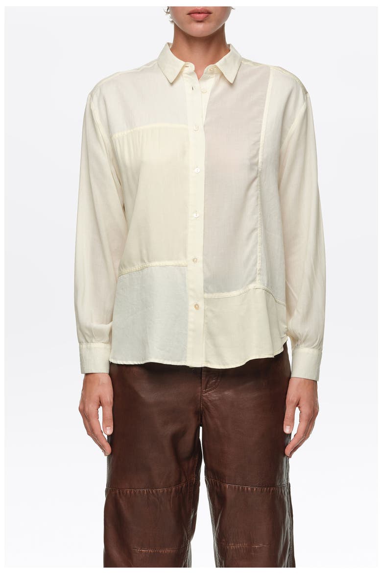 Patchwork Straight Shirt, Main, color, CREAM