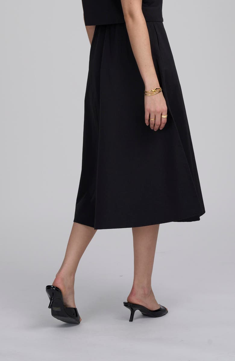 ELLE Collection Elegant High-Waist Midi Skirt, Alternate, color, Black