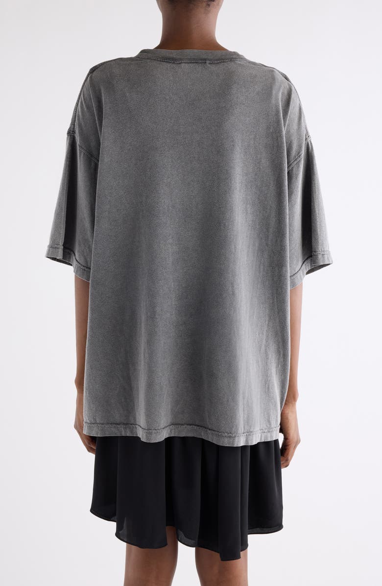 Acne Studios Ennie College Layered T-Shirt Dress Set, Alternate, color, Anthracite/ Black