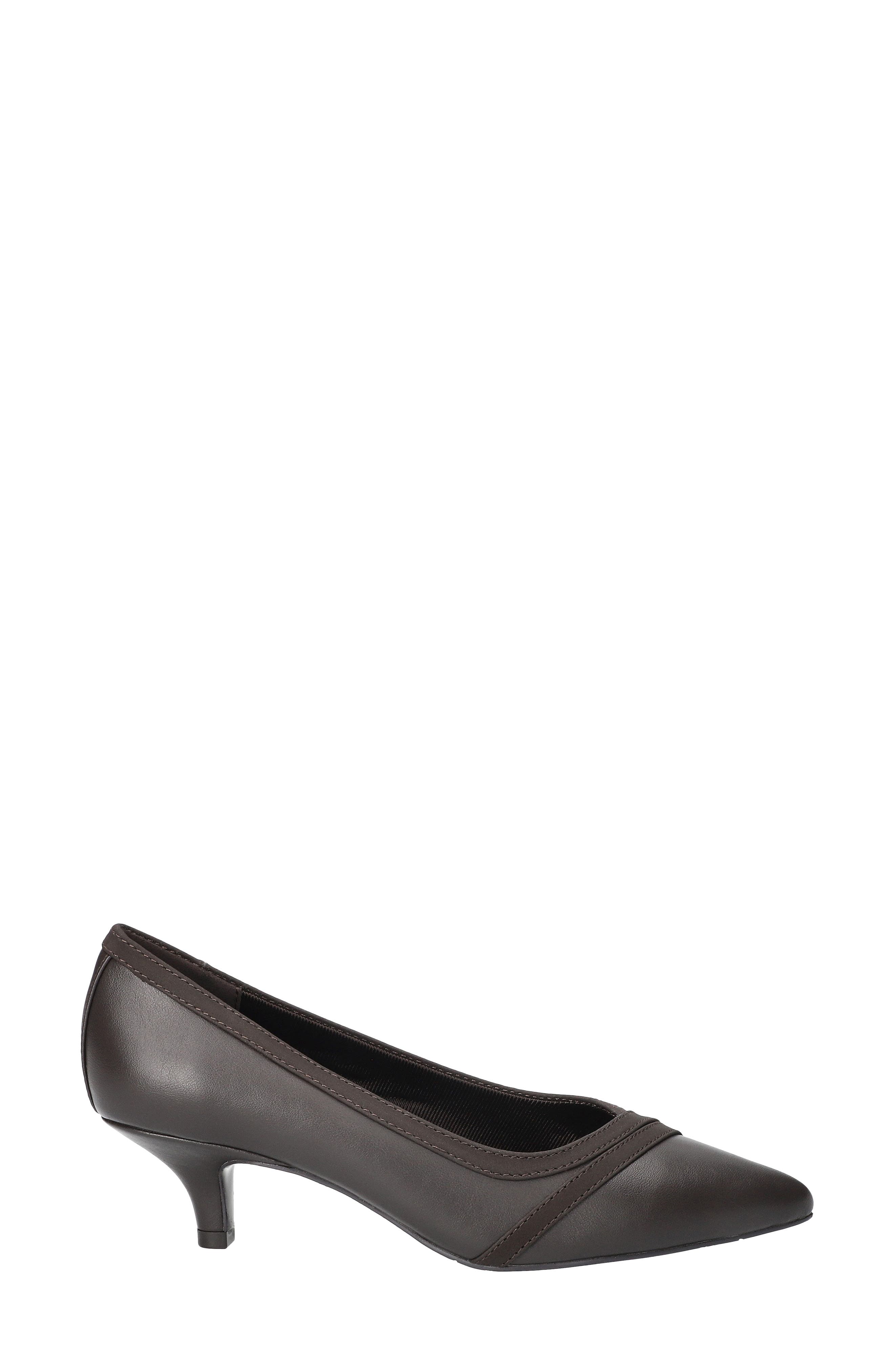 Maye Pointed Toe Kitten Heel Pump, Alternate, color, BROWN-LAMY