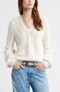 Treasure & Bond Oversize Pointelle V-Neck Sweater