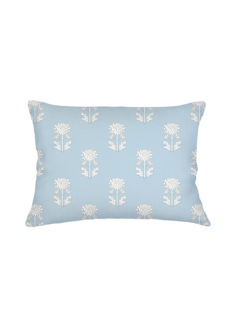 Block Print Linen Pillow with Down Insert