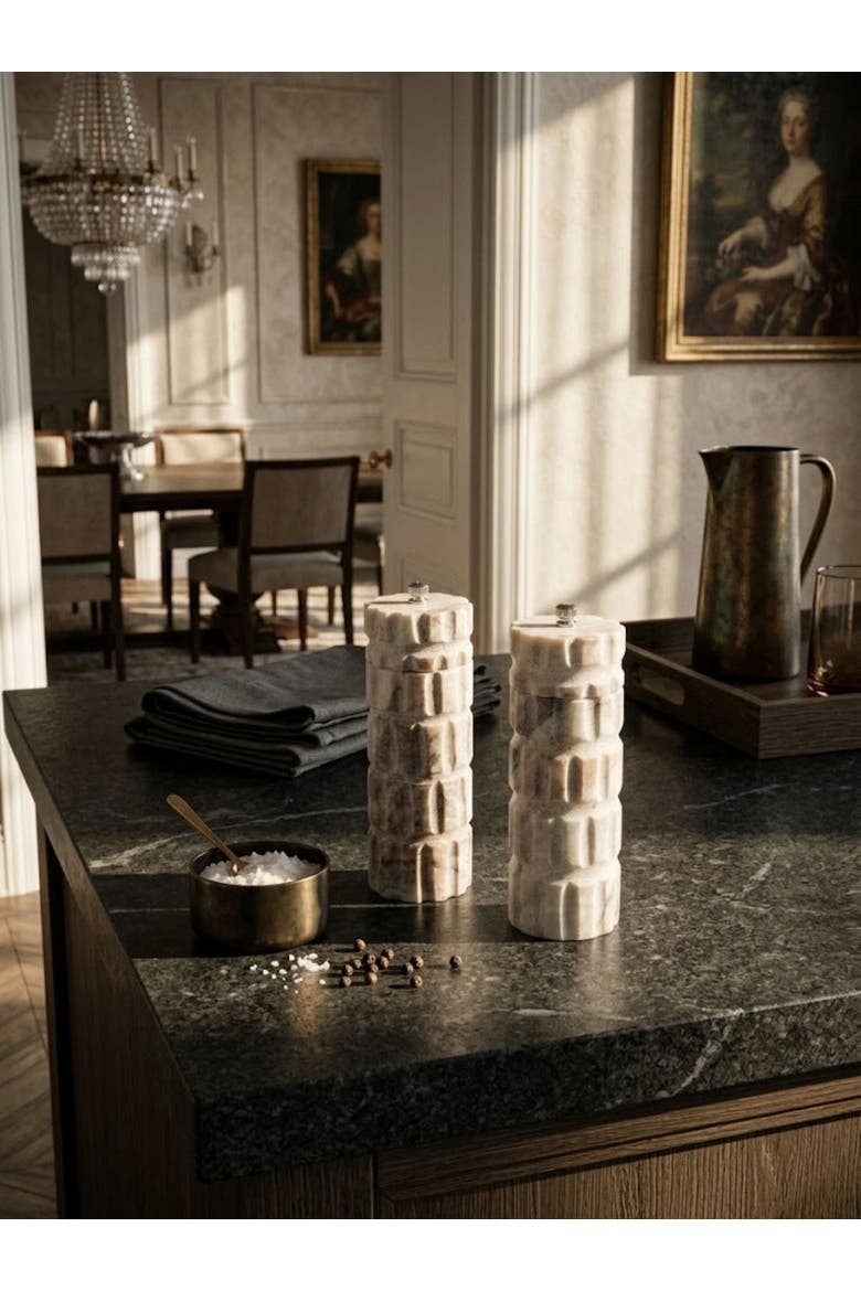 Beatrix Marble Salt & Pepper Set, Alternate, color, Shades of Beige