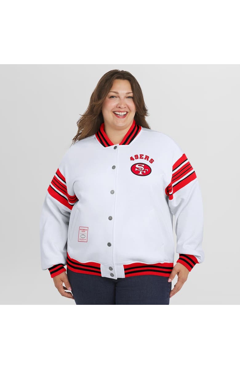WEAR by Erin Andrews Women's WEAR by Erin Andrews White San Francisco 49ers Plus Size Full-Snap Fleece Sweatshirt Jacket, Alternate, color, White